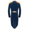 thumbnail image 4 of Haitryli Men's Adult Circus Ringmaster Costume Open Front Velvet Tassel Long Tailcoat Jacket Coat Dark Blue 3XL, 4 of 7