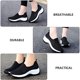 thumbnail image 3 of 1 par de zapatos deportivos tejidos, zapatos de ejercicio transpirables, zapatos de malla para exteriores (negro), 3 of 6