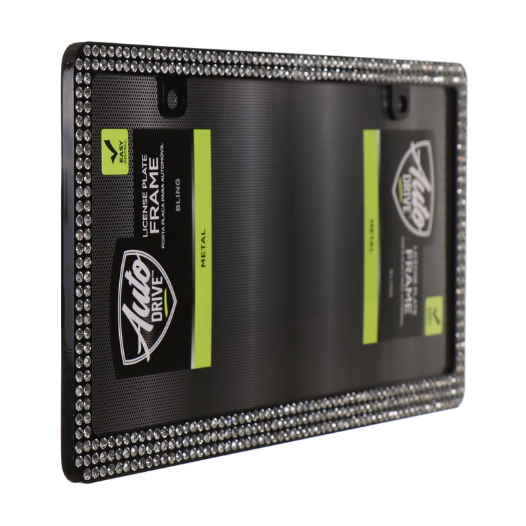 Auto Drive Black Bling License Plate Frame, Rhinestone photo 4