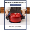 thumbnail image 5 of Baweave ZOUYUE Set of 5 Dark Blue Cotton Kitchen Everyday Basic Terry Pot Holder Heat Resistant Coaster Potholder for Cooking and Baking, 5 of 6