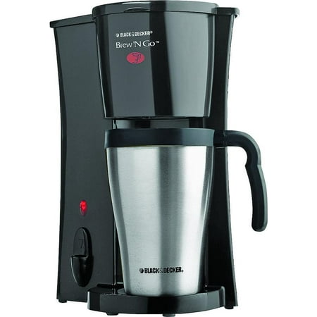 

New Applica DCM18S Black & Decker Brew N Go Coffeemaker With Silver Thermal Mug Each