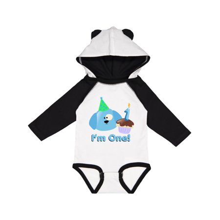 

Inktastic 1st Birthday Puppy Blue Gift Baby Boy Long Sleeve Bodysuit