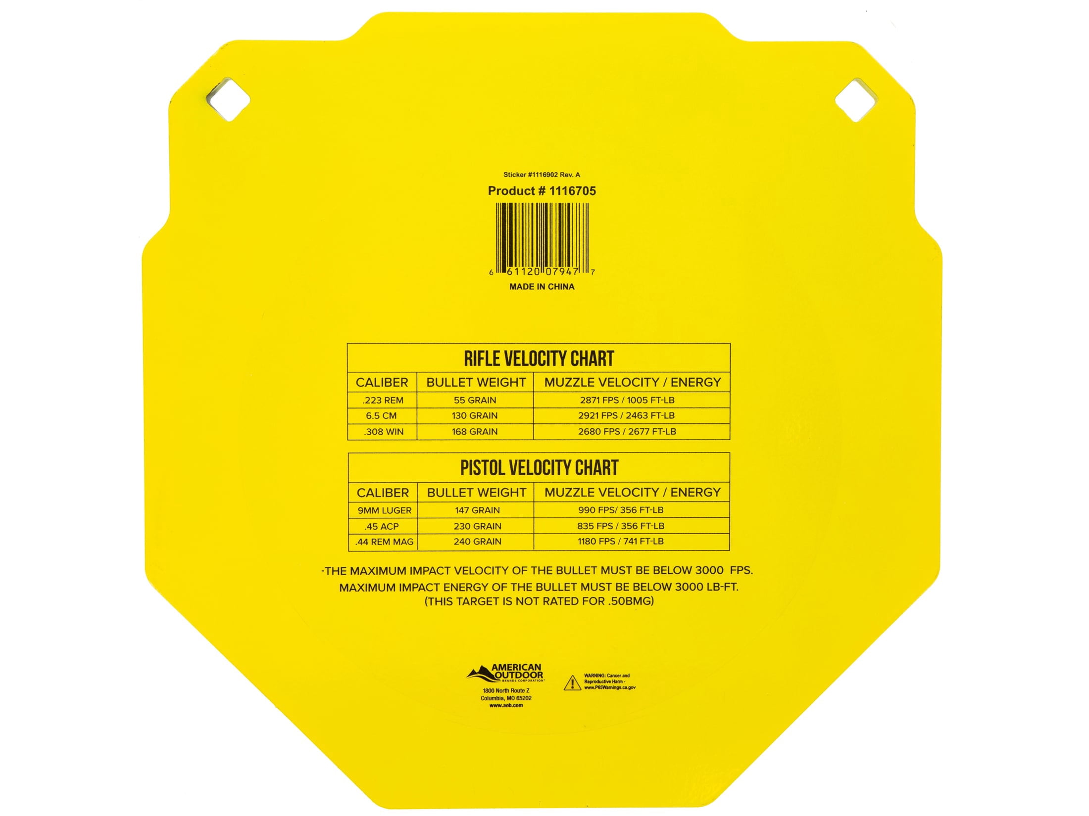 Caldwell 13" Octagon 3/8" AR500 Steel Target