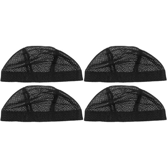 4 Pcs Hairdressing Wig Hats Adjustable Wig Caps Simple Chic Wig Mesh Black