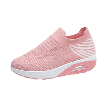 

Cglfd Women S Comfortable Leisure Wedge Heel Platform One Foot Mother Lazy Sports Air Cushion Single Shoes