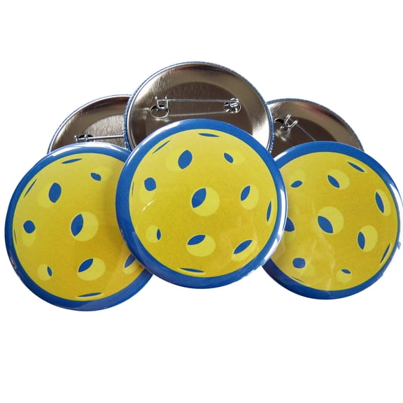 Pickleball Pins Buttons, Gifts for Pickleball Players, Pickle ball Pinback Button Pin Set of 6