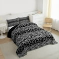 thumbnail image 3 of jejeloiu Giraffe Pattern Full Size Comforter Sets,Wild Zebra Print Bedding Comforter Set,Gray Abstract Stripes Bedding Sets For Kids,Luxury Bedroom Decor Reversible,3pcs, 3 of 8