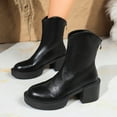 thumbnail image 2 of Black Female Short Boots With Thick Sole Comfortable Height For Walking And Standing All Day Long, 2 of 7