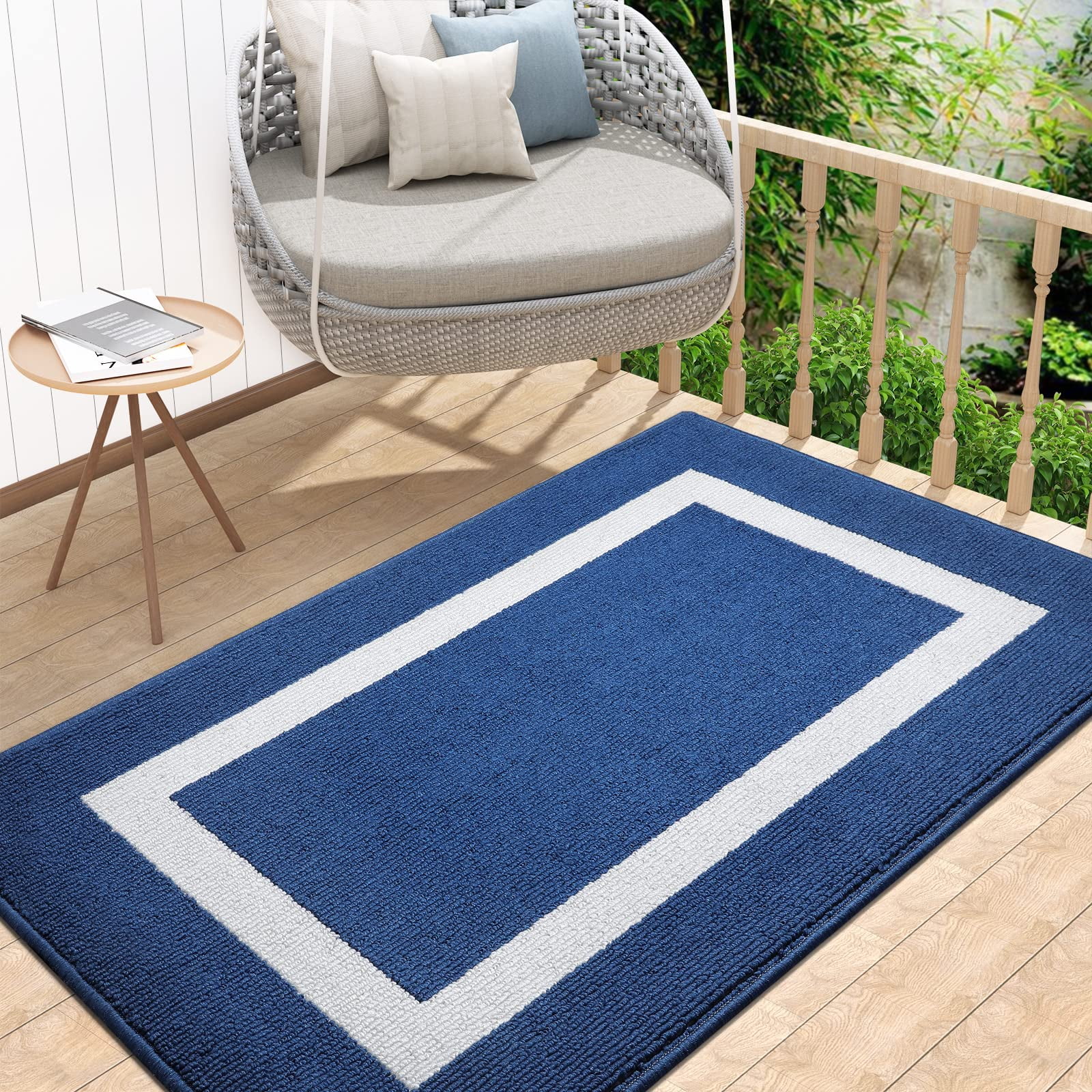 Brynsley Non-Slip Indoor / Outdoor Door Mat Ebern Designs Mat Size: 20 W x 32 L, Color: Blue