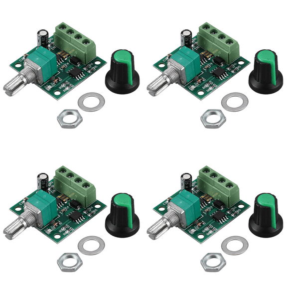4X Low Voltage DC PWM Motor Speed Controller Module 1.8V 3V-5V-6V 12V 2A,4 x PWM motor speed adjuster module,green