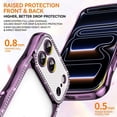 thumbnail image 7 of Dteck For iPhone 15 Plating Cute Wave Frame Case with Luxury Bling Diamonds Sparkly Rhinestone for Women Girls Shockproof Slim Back Protective Phone Case, Purple, 7 of 7