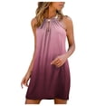 thumbnail image 1 of CEHVOM Robe Décontractée pour Femmes, Mode, Dos Nu, Col Rond, Imprimé Dégradé, Sans Manches, Ajourée, 1 of 4