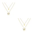 thumbnail image 4 of Sonducket Oferta de collar de platinos de imitación con materiales hipoalergénicos Los materiales son hipoalergénicos oro 2Conjunto, 4 of 6