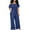 #02Royal Blue, variant on Women's Lightweight Off Shoulder Jumpsuit – Denim Wide Leg Romper – Casual to Formal One Piece Outfit Blue 4XL