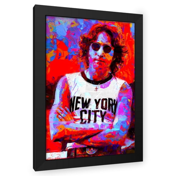 Stephen Chambers 17x24 Black Modern Wood Framed Wall Art Titled - John Lennon Nyc 4