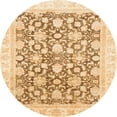 thumbnail image 1 of Ahgly Company Machine Washable Indoor Round Abstract Brown Gold Area Rugs, 7' Round, 1 of 7