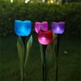 thumbnail image 4 of Xihbxyly Luces Solares de Flores, Luz Blanca Cálida Constante, Resistencia Al Agua Ip65, Decoración para Jardín, Patio y Cerca, Fiestas y Eventos, Juego de 4, 30 Cm de Alto., 4 of 7