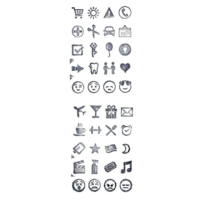 Icon & Emoji Wood Stamp Set by Recollections - Walmart.com