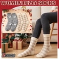 thumbnail image 6 of Loritta Secret Women Fuzzy Slipper Socks, 2 Pairs Christmas Winter Cozy Warm Thick Socks with Non-Slip Grippers, 6 of 10