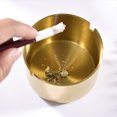 thumbnail image 4 of Ashtray 410 bandeja de cenizas de cenizas antideslizantes de oro de acero inoxidable con soporte de escritorio portátil reutilizable de la habitación de la ranura Inevent HA061155-00B, 4 of 7