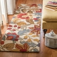 thumbnail image 3 of SAFAVIEH Blossom Lena Floral Flowers Wool Area Rug, Ivory/Multi, 6' x 6' Round, 3 of 10