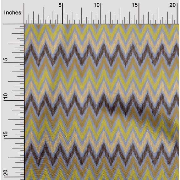oneOone Cotton Poplin Fabric Chevron Ikat Print Fabric By Yard 42 Inch Wide