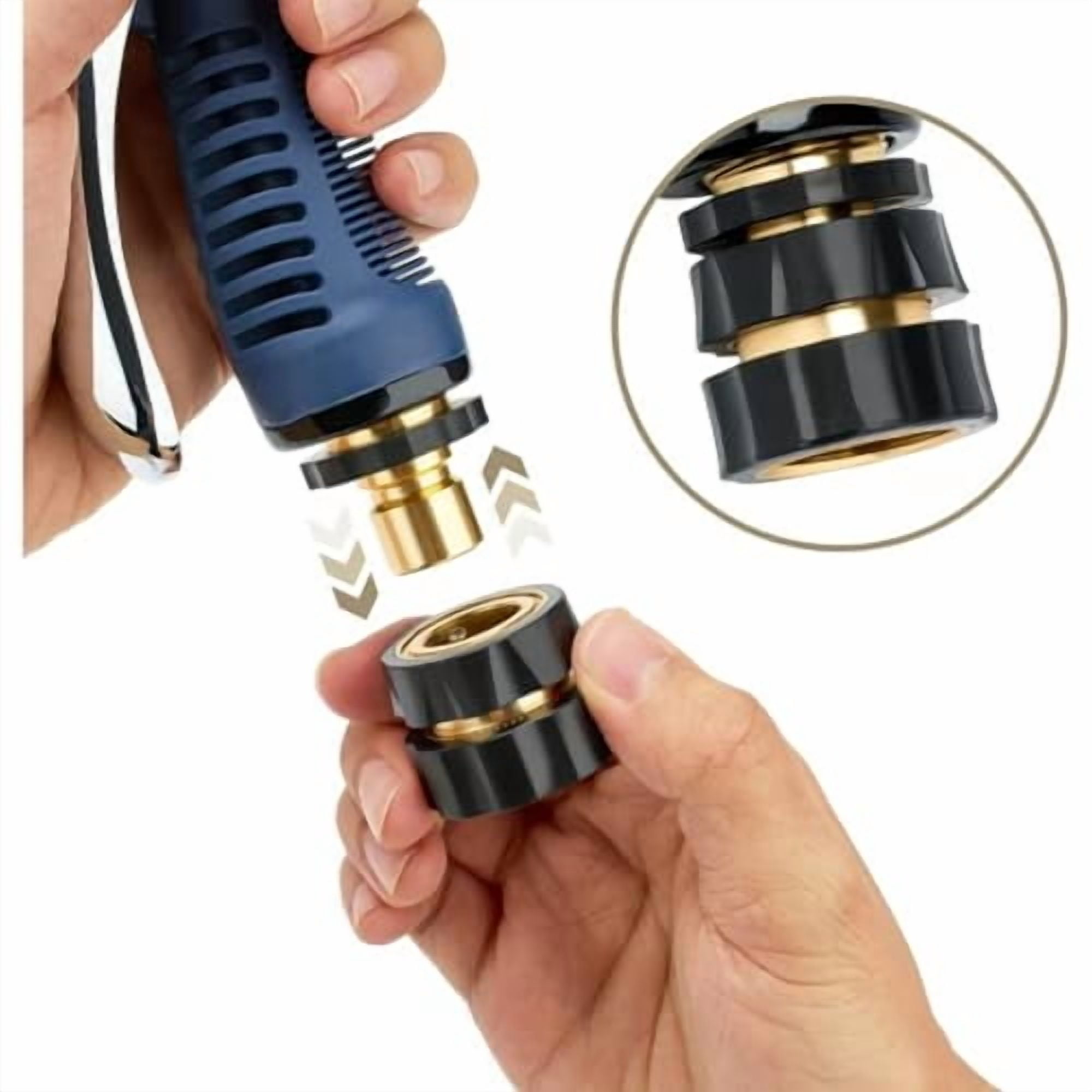 3/4 Inch Garden Hose Quick Connector 4 Sets/Bag, Clamps Male and Female Hose Adapter, Quick Connect Hose Fittings, Garden Hose Connector, Garden Hose Adapter, Universal Fit