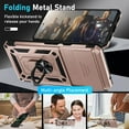 thumbnail image 2 of KOMI Compatible with Google Pixel 7a Case Built in Slide Camera Lens Cover+Screen Protector+Finger Ring Holder Kickstand,Heavy Duty Shockproof Full Body Protective Phone Cover,2023 Rose Gold, 2 of 5