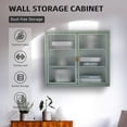 Retro Style Bathroom Wall Cabinet with 2 Glass Door, Metal Display ...