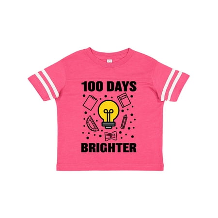 

Inktastic 100 Days Brighter with Light Bulb Gift Toddler Boy or Toddler Girl T-Shirt