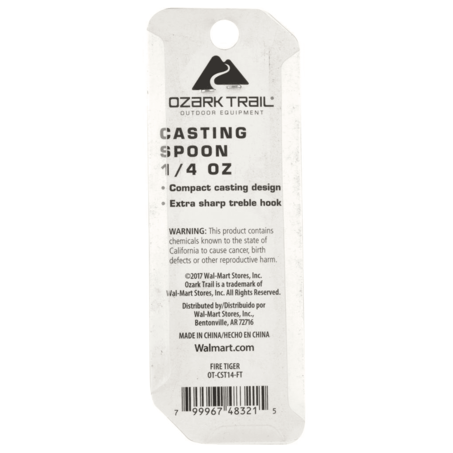 (3 pack) Ozark Trail Casting Spoon Fishing Lure 1/4 oz. – Fire Tiger