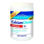 21st Century Calcium Citrate Plus D3 Maximum Tablets, 400 Count