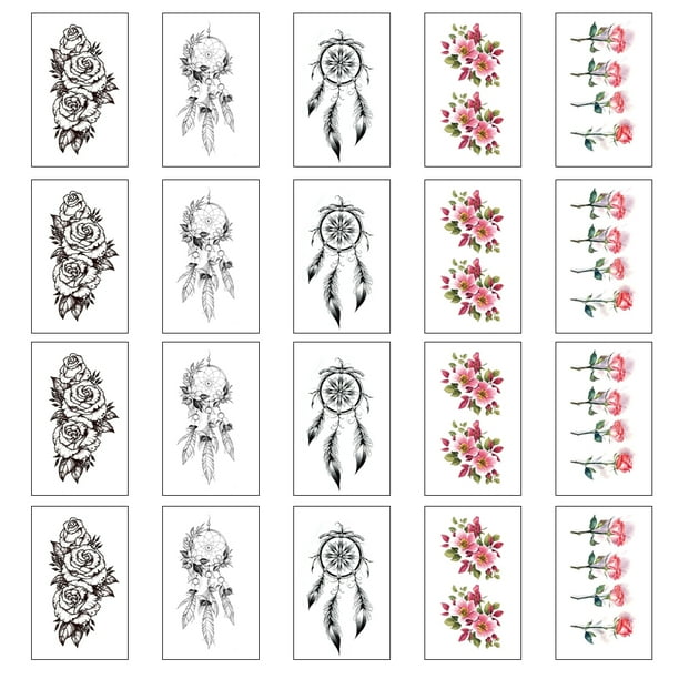 20 piezas de tatuajes temporales para mujeres arte corporal brazo tatuaje pegatinas adultos tatuaje chica Sexy