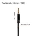 thumbnail image 2 of Uxcell White Aux Cable 3.5mm Male to Male Nylon Braided 10Ft Auxiliary Cord Black, 2 of 6