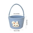 thumbnail image 6 of OKKVV Easter Basket - Cotton Thread Empty Easter Bunny Desktop Storage Basket Eggs Hunt - Blue, 6 of 6