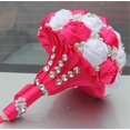 thumbnail image 2 of Advanced Customization Romantic Bride Wedding Holding Bouquet Roses with Diamond Pearl Ribbon Valentine's Day Bouquet Confession Many Colors for Choose 18cm (Rose Red+White), 2 of 7