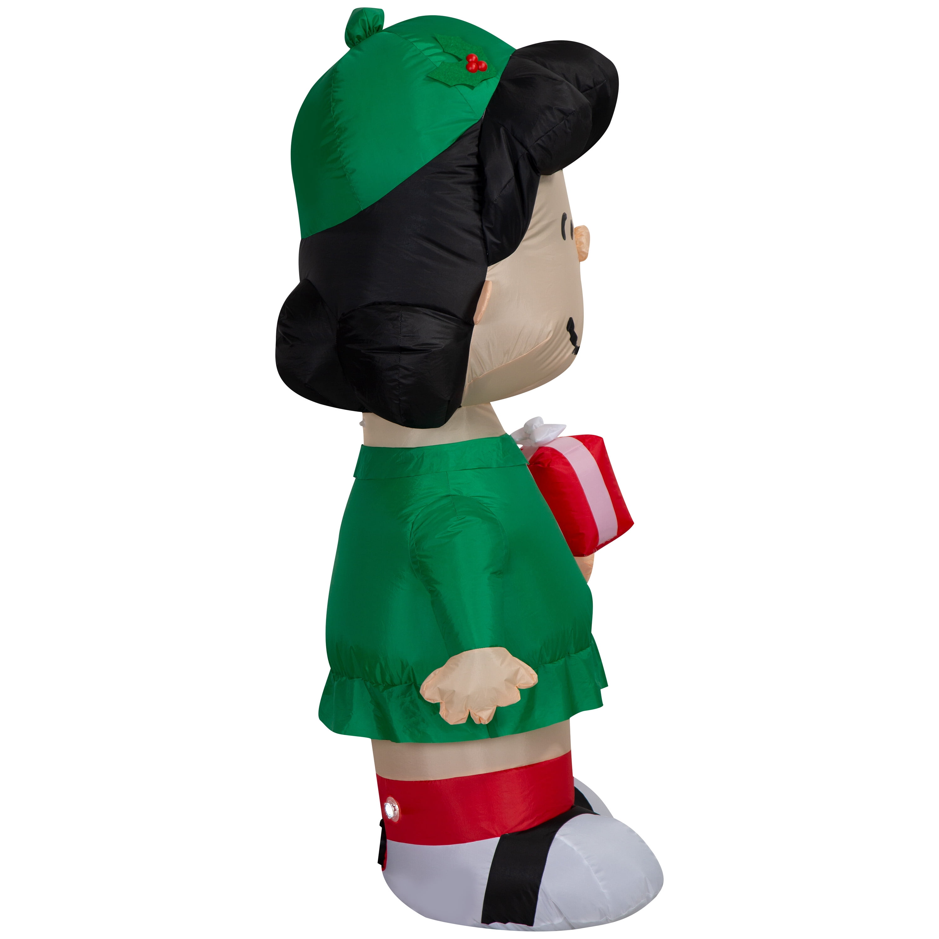 Airblown Christmas Yard Inflatable Light Lucy with Gift and Hat Peanuts, 5 ft