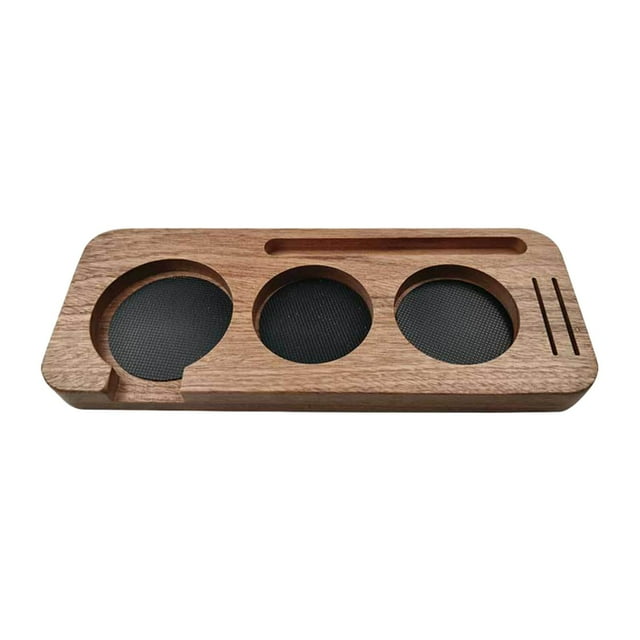 jifeng Café Porta Titulaire en Bois Non Glissement Expresso Inviolable Stand Tapis Inviolable Support 51mm Bois Dur