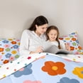 thumbnail image 4 of Homewish Cute Cartoon Flowers Queen Comforter Set,Romantic Floral Comforter Sets Queen,Blue Red,Polkadot Reversible,3 Pieces,1 Comforter and 2 Pillowcases, 4 of 7