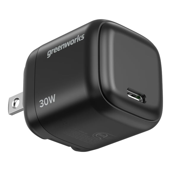 Greenworks POWERALL 30W USB-C GaN II Charger, Foldable Compact Fast PPS Wall Charger Type-C, Travel Charger Adapter
