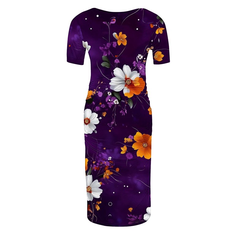 fitted floral maternity dress PinkBlush Light Blue Rose Floral Fitted Maternity Dress main image 1