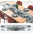 thumbnail image 2 of Farmhouse Table Runner, Vintage Blue and Grey Abstract Art Painting for Kitchen Coffee Table Family Dinners Holiday Parties Wedding Events Decor(13x72 inch), 2 of 6