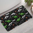 thumbnail image 2 of Black Cartoon Dinosaurs Rawr Pattern Bathroom Rugs Mat,Non Slip Microfiber Bathroom Rug,Rubber Backing,Soft Bathroom Mats for Bathroom Floor,Tub and Shower,17x30in(43x75cm), 2 of 5