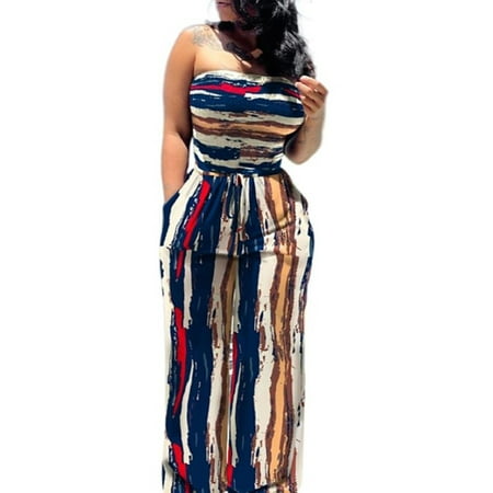 

WEARELLA Womens Floral Printed Sexy Tube Top Playsuit Jumpsuit Rompers Summer Beach Casual Bandeau Bodysuit