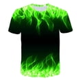 thumbnail image 2 of 2021 Flame Boy's kids T-shirt verano moda de manga corta para niñas 3D cuello redondo tops Color elemento camisa de moda para niños T-shirt8T Gao Jinjia LED, 2 of 2