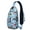 Sky-blue-63, variant on Print Dog print design Cute puppy pattern Funny dog illustration Print Sling Backpack Crossbody Daypack, Multiple Compartments, Lightweight and Durable, Fashionable appearance, Ideal for outdoor activ