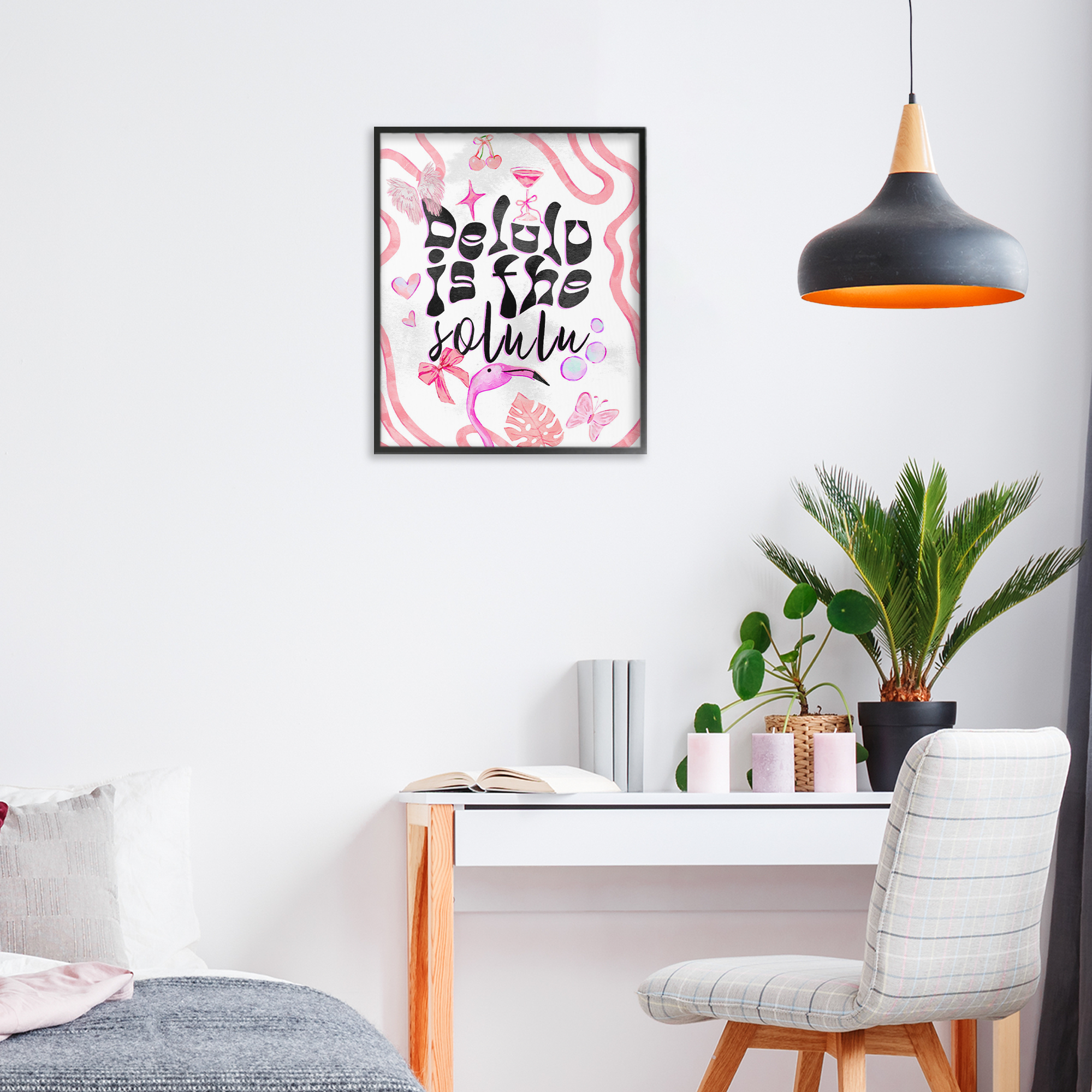 Stupell Industries Delulu Is The Solulu Black Framed Giclee Art, design by Ziwei Li