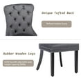 thumbnail image 5 of KCC Velvet Dining Chairs Set of 6, Upholstered High-end Tufted Dining Room Chair with Nailhead Back Ring Pull Trim Solid Wood Legs, Nikki Collection Modern Style for Kitchen, Grey, 5 of 9