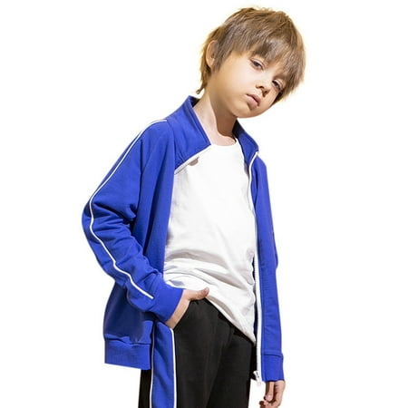 

IEUIBX Kids Winter Coat Kids Zip Up Stand Collar Jacket Boys Girls Lightweight Jackets Cardigan School Coat Blue 5-6 Years