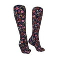 thumbnail image 3 of Pofeuu Dancing Skeletons Floral Garden Print Stockings, Adult Running Hiking Socks for Youth and Adult-One Size, 3 of 8